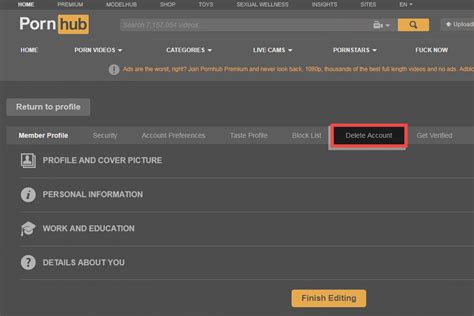 How to delete pornhublive account - To delete your Pornhub Live account: Log in to your account. Visit the "My Account" section. Find "Account Settings." Choose "Delete Account." Confirm your decision.